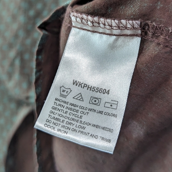 Wrangler Shirt Womens Large Brown Rock 47 Pearl Snap Button Long Sleeve Western - Picture 9 of 13